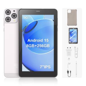 C idea 7 inch Wifi Tablet with Case 8+256GB Storage Quad Core Processor 600x1024 IPS Touchscreen CM516 silver