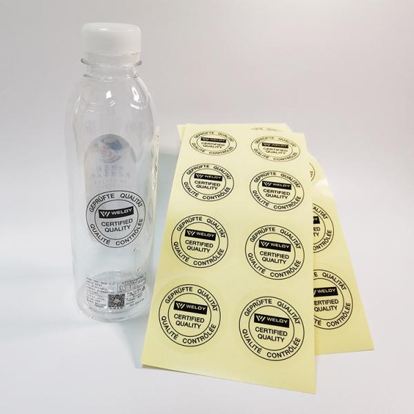 Custom Logo Adhesive Label Stickers Clear Drinks Cup BOPP Round Self Stick