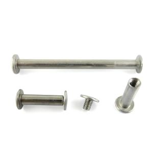 Metal M4 30mm Flat Slotted Head Book Binding Screws With Nickel Plated Finish
