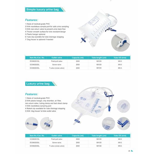 Hospital Bulk Disposable External Medical Emergency Urine Collection Bag For Men And Women