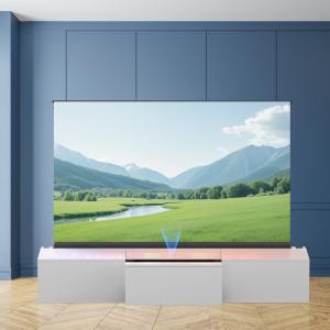 China UST Projector Laser TV Cabinet White Smart TV Cabinet Luxury Motorized TV Cabinet on sale