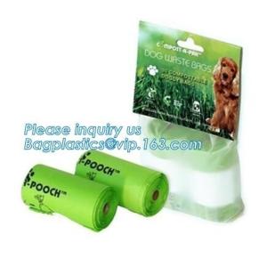 Cheap Eco Friendly Dog Waste Pet Poop Bags Refill Rolls With Dipenser, Bone Shape Dispenser Eco Biodegradable Dog Poop Waste for sale