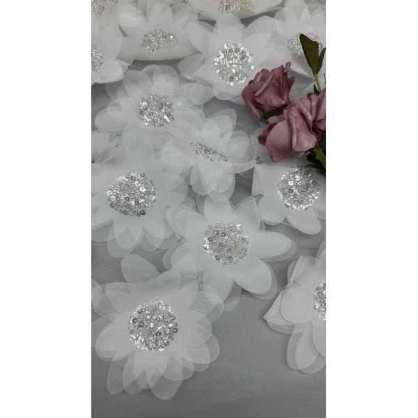 French Chantilly Lace Fabric For Mesh Breathe 3D-Floral Premium Lace Sequin Fabric Luxury