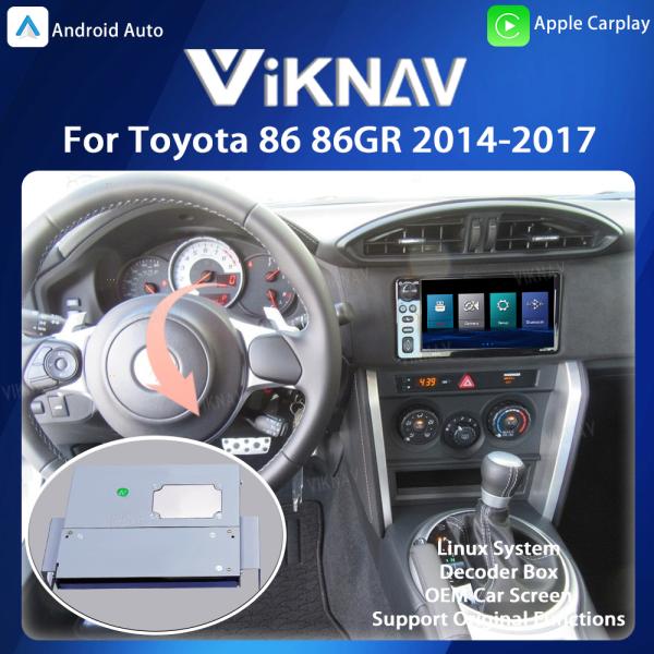 Viknav Linux System Decoder Box Apple Android Wireless Auto CarPlay For Toyota 86 86GR 2014-2017