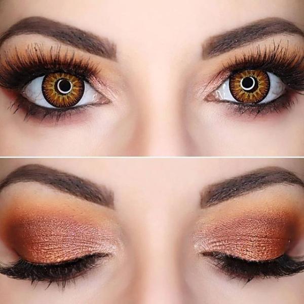 KSSEYE Color Changing Natural Golden Brown Contacts Lenses 1 Year 14.5mm