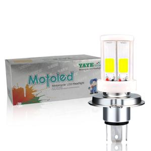 Cheap 2400lm 50000 Hours H4 HS1 BA20D H6 P15D H6M 4 COB Ceramic LED Head Light Fog Bulb for sale