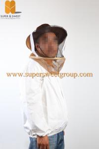 Cheap White Beekeeping Suit BeeKeeping jacket with zipper+ Veil Hood for sale