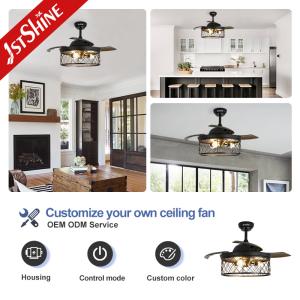 Customized Design 1stshine Ceiling Fan with Hidden Blades and LED Light in Black
