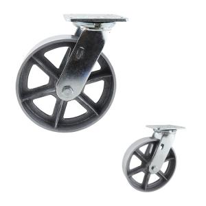 Cheap 8 Inch Big Diameter 660LBS Load Capacity Cast Iron Hollow Swivel Plate Caster for sale
