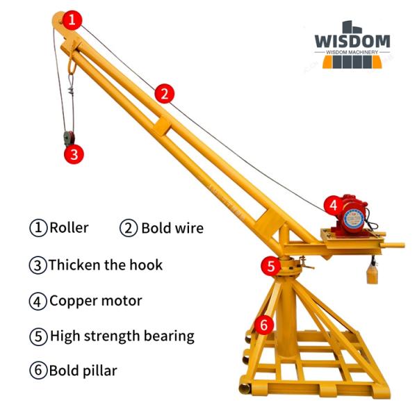 1000kg Lift Mini Cranes Portable 360 Degree For Construction