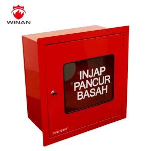 Mild Steel Red Fire Hose Reel With Pipe And Nozzle / Fire Hose Valve Cabinets