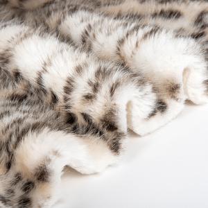 1050g/m Animal Printing Long Pile Faux Fur Fabric with Leopard Printing Mink Fur