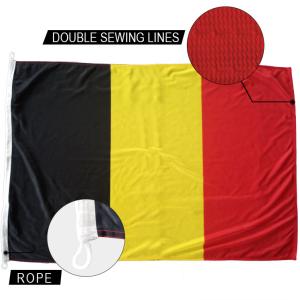 Belgium National Flag 3x5' Knitted Polyester Rope And Loops Customized Indoor