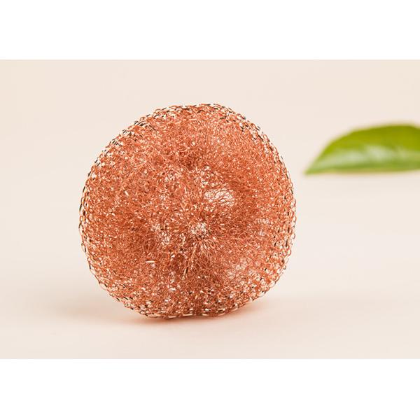 Quality Gold Color Pure Copper Mesh For Kitchen Cleaning , Helical Structure Copper Pot Scrubbers wholesale
