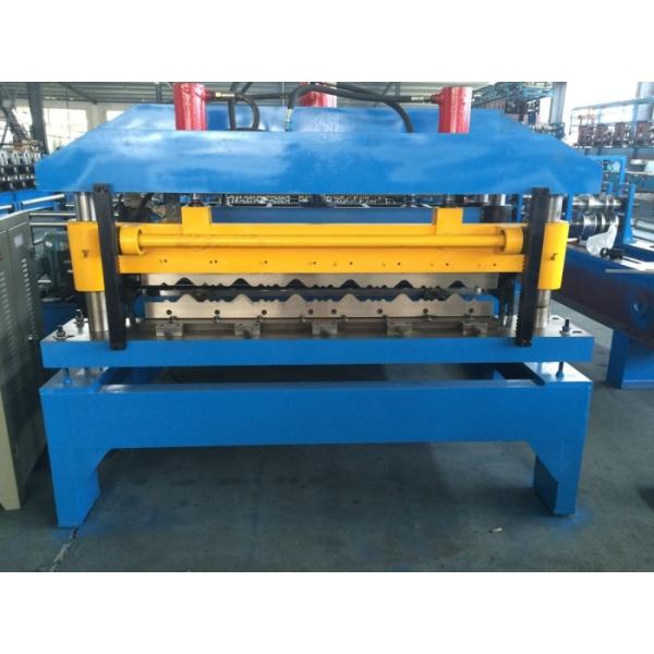 Chain Drive Glazed Tile Roll Forming Machine With Manual Decoiler 2-4m/min