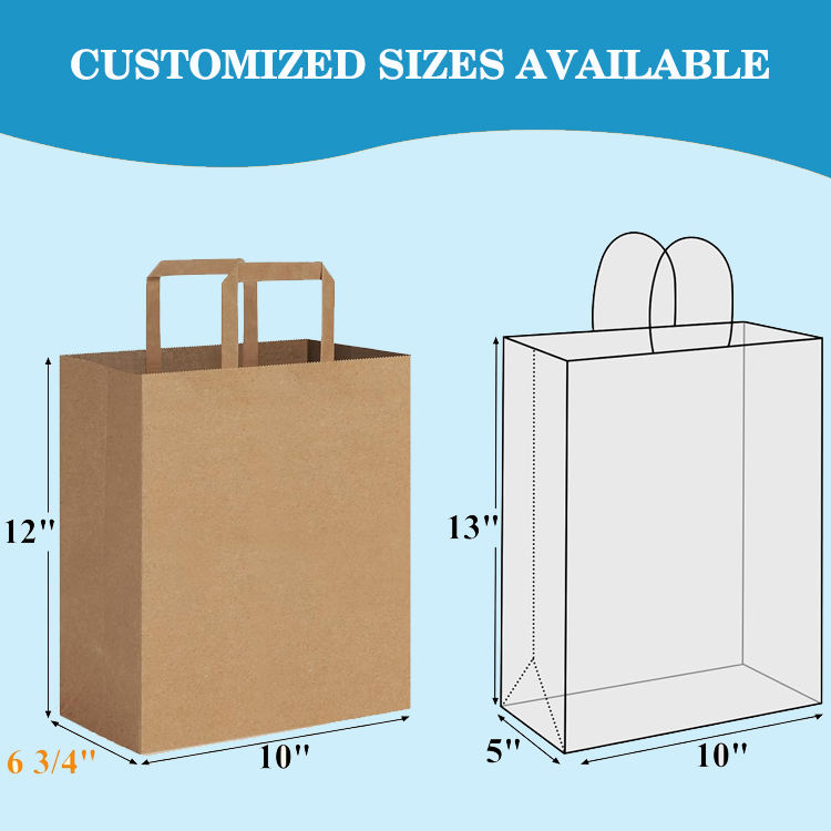 China Custom Printed Recycled Brown Kraft Shopping Paper Bag on sale