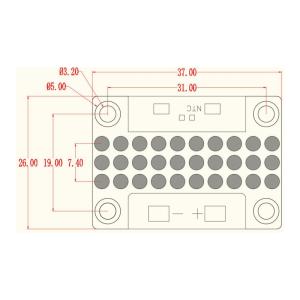 37*26mm UV LED Module 12-15W/cm2 115W 385nm 395nm 405nm UVA LED Diode For