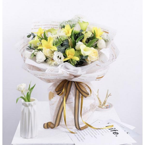 Vintage Newspaper Waterproof Flower Wrapping Paper For Bouquet Florist