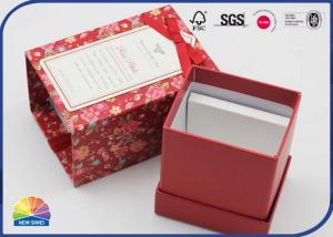 China Rigid Handmade Jewelry Paper Gift Box With Bow Ribbon Shimmering Powder on sale