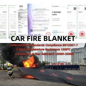 China Gray EV Car Fire Blanket with Oxygen Deprivation for Lithium-Ion Battery Fire Protection on sale
