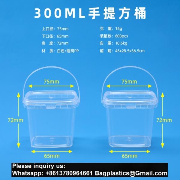 Food storage Quart Square Bucket Utility Small Pail With Handle Sturdy Pail