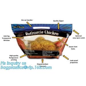 Biodegradable Stand Up Anti-Fog Hot Roast Chicken Zipper Bag Microwave