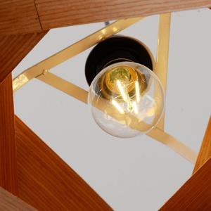 Wood Veneer Wave Pendant Lighting Fixture Country Vintage Art Deco Nordic