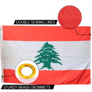 Republic of Lebanon Flag 90x150cm knitted polyester single reverse indoor outdoor national banner canvas header with grommets