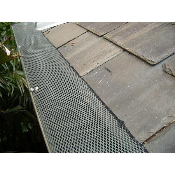 3.5 X 3.5 Mm Leaf Screen For Gutters , Aluminum Diamond Rain Gutter Screens