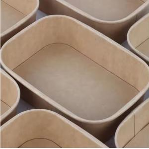 Kraft Disposable Custom Color Bowl Take Away Paper Lunch Box Food Container