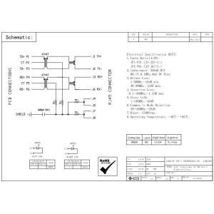 SI-30163-F 10/100 BT 2X2 Rj45 Female Jack To Ethernet Switches LPJ27434AFNL