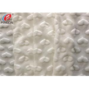 Heart Design Super Soft Polyester Minky Fabric For Baby Blanket In White