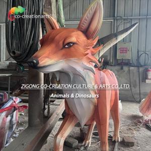 Large Glowing Fox Sculpture Lantern Feathered Turquoise & White Wings​