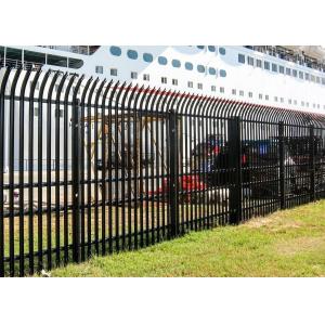 Flexible Anti Climb Black Powder Coated Palisade Fencing With Curved Pales