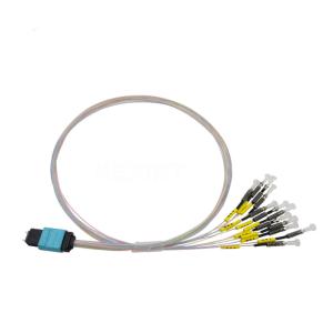 FTTH Multimode MTP LC Fiber Optic Patch Cable Ferrule OM3 OM4 12 Fibers 0.7mm 0