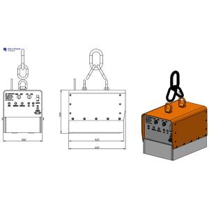 Iron Plate Billets EPM Pml Magnetic Lifter 20000lbs Battery Supply