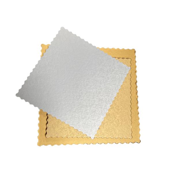 Disposable Embossed Foil Paper Square Cake Board