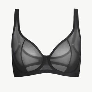 Design Women's Push Transparent Mesh Bra using Knitted Weaving Method