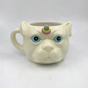 ODM 3D Dog Ceramic Hand Painted Coffee Mugs 14oz
