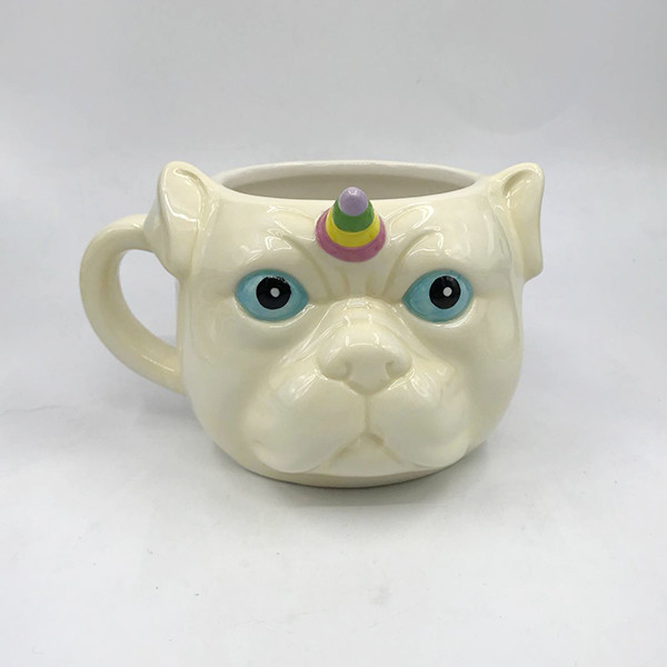 Quality ODM 3D Dog Ceramic Hand Painted Coffee Mugs 14oz wholesale