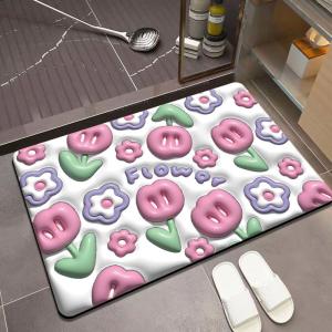 China Swell Small Garden Diatom Mud Bath Mat Toilet Foot Mat on sale