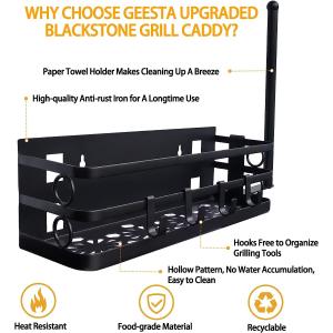 Conveniently Hang BBQ Tools and Store Condiments with this Griddle Accessories