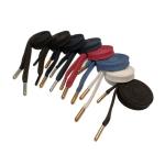 Black Red Polyester Cord Shoe Laces With Metal Tips Custom Made