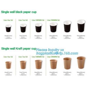 Biodegradable Coffee Paper Cup With Lid Custom Printed, 3oz 5oz 6oz 8oz Ice