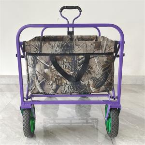 PVC Coating Folding Wagon Cart With Retractable Handle Double Oxford Cloth
