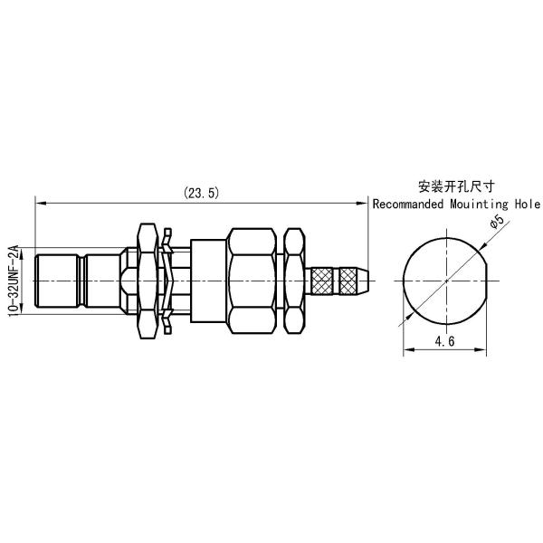 SMB Male RF Coaxial Connector – Threaded Mount, Compatible with RG178/U Cable