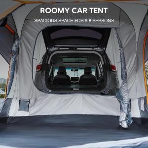 6 Person Grey Coated Polyester 210D SUV Camping Tent With Mesh Windows And UV