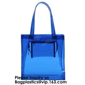 Beach Bag Clear PVC Bag Tote With Inner Pocket And Zipper Closure,PVC Bag Beach