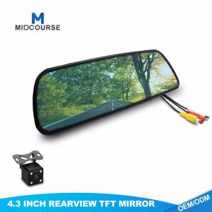 Wide Angle Monitor Rear View Mirror 4.3 Inch With 1 Night Vision Camera