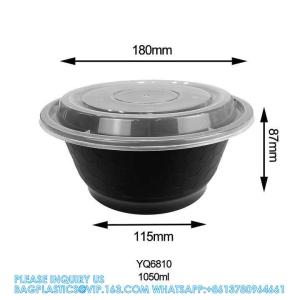 32oz BPA Free Disposable Plastic Food Container, Round With Dome Lid Takeaway